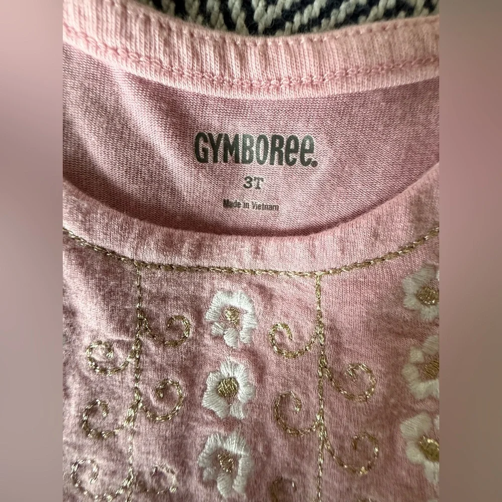 Gymboree Girls Pink Embroidered Sleeveless Top | 3T | Floral Detail
